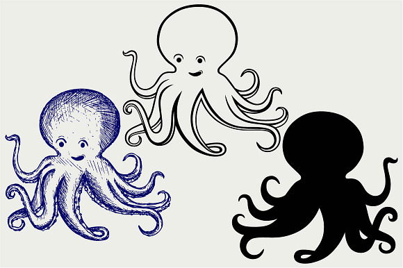 Tentacles Octopus SVG DXF