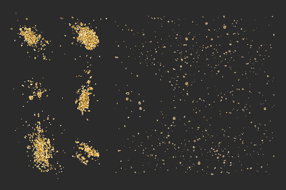Glitter madness-set of gold elements in Textures - product preview 1