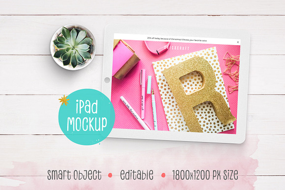 Download iPad™ Mockup with Succulent