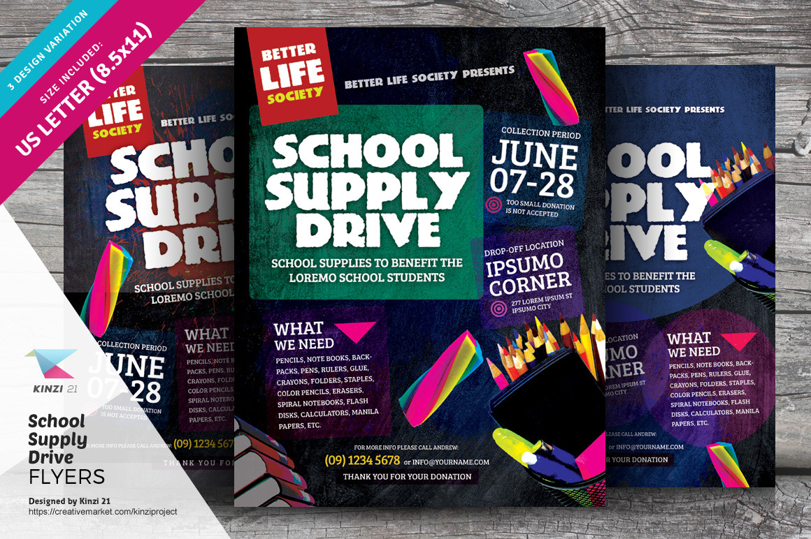 School Supply Drive Flyer Templates ~ Flyer Templates ~ Creative Market1160 x 772