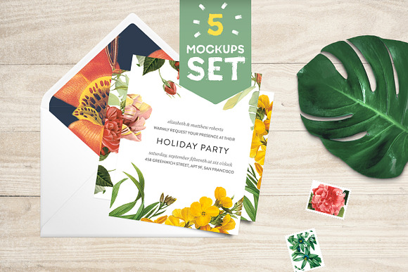 Download Card + Envelope 5 Mockups Set