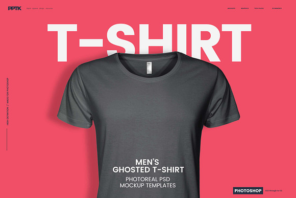 Download Free Download Men S Ghosted T Shirt Mockups PSD Mockups.