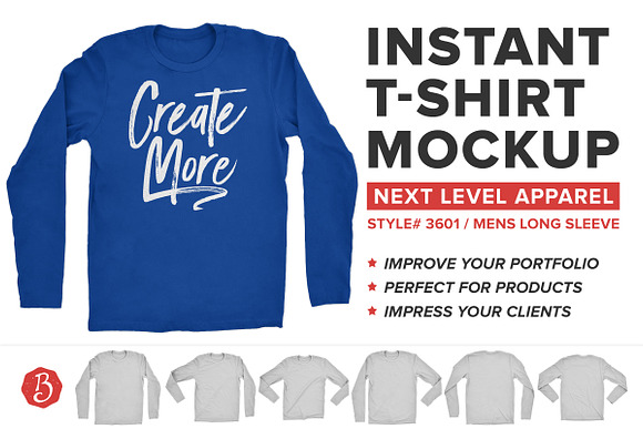 Next Level Long Sleeve Shirt Mockup - Product Mockups