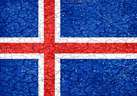 Iceland Grunge Style Flag