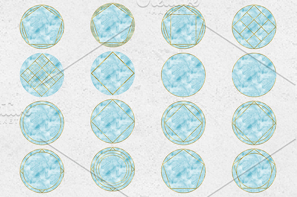 Blue Watercolor Geometric Logo Pack in Illustrations - product preview 1
