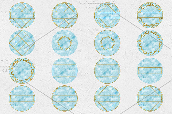 Blue Watercolor Geometric Logo Pack in Illustrations - product preview 2