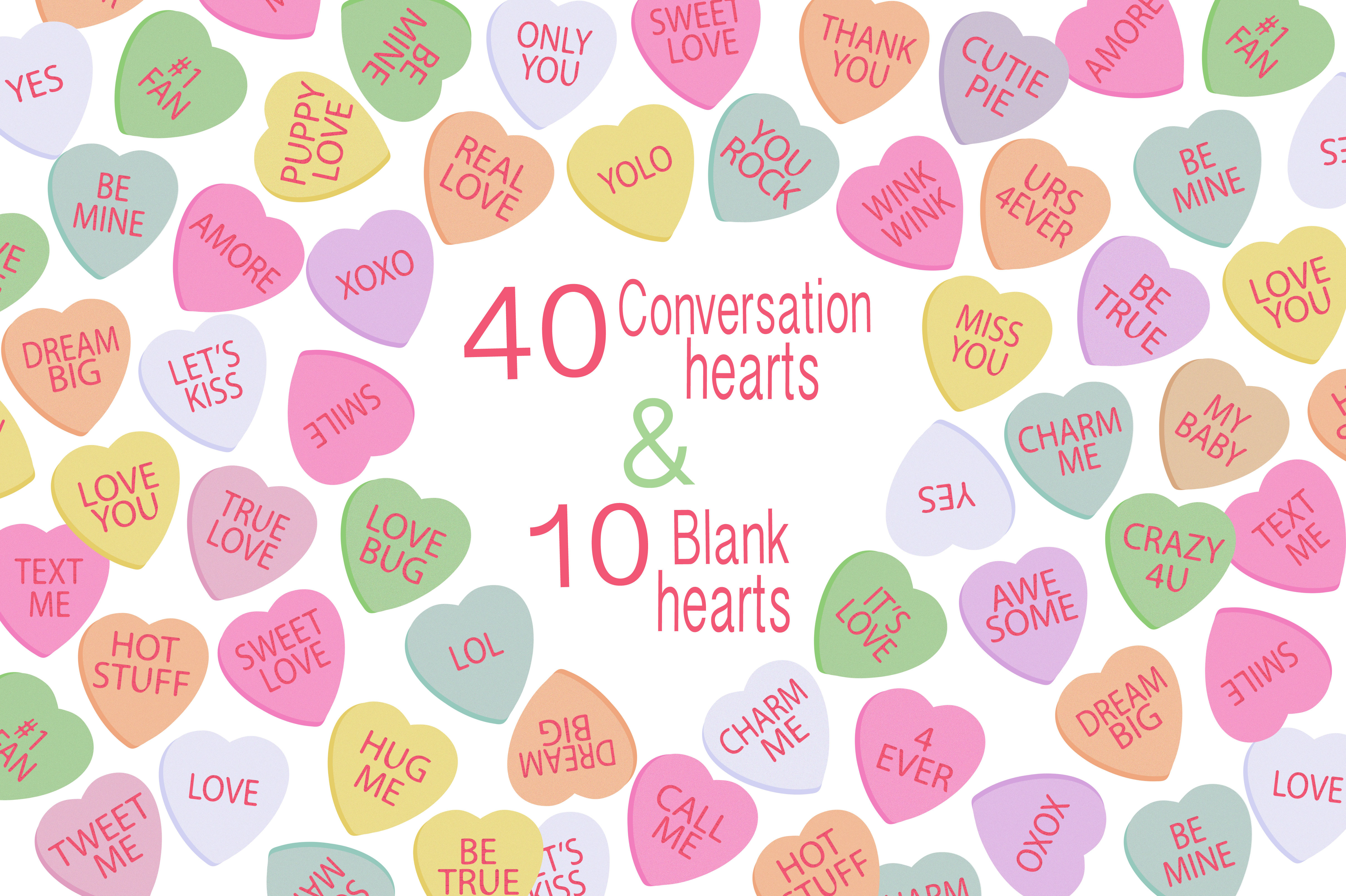 Valentine Clipart - Candy Hearts ~ Illustrations ...