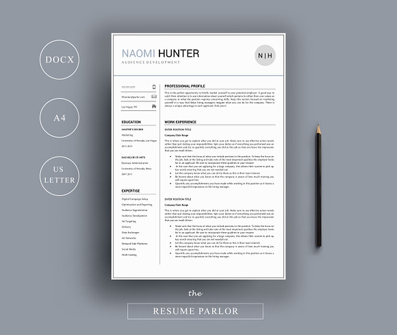 Resume 4 Page | A4 + US Letter Sizes in Resume Templates
