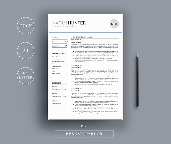 Resume 4 Page | A4 + US Letter Sizes in Resume Templates - product preview 1