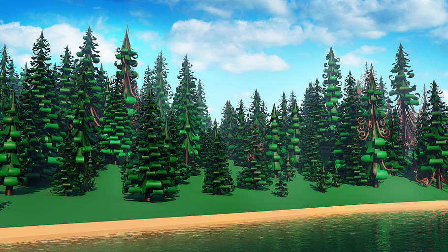 Fir trees pack - 02 in Environment - product preview 3