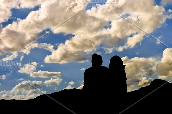 Couple Silhouette Watching The View