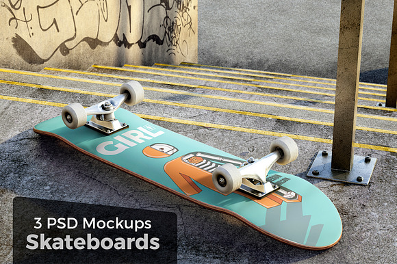 Download 3 skateboard mockups