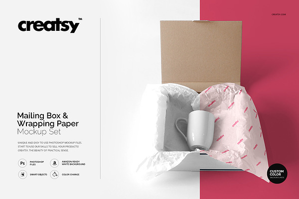 Download Mailing Box Wrapping Paper Mockup Psd 3d Logo Mockups Free Download PSD Mockup Templates