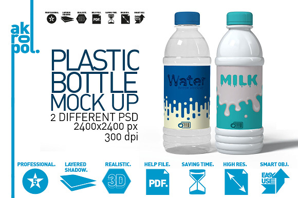 Free Plastic Bottle Mock Up