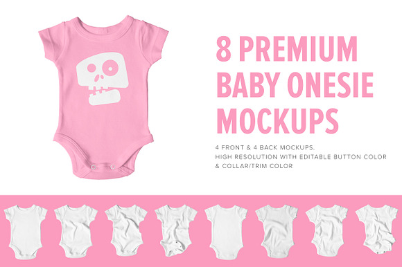 Free 8 Premium Baby Shirt/Onesie Mockups