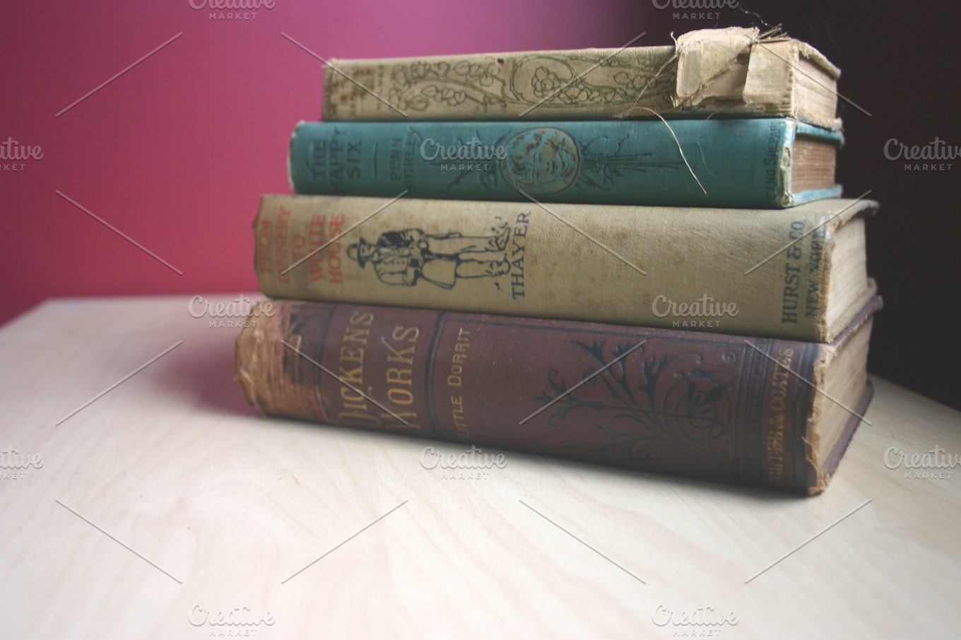 Stack of Antique Books ~ Education Photos ~ Creative Market