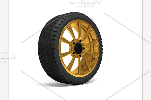 Car Gold Wheel 3d