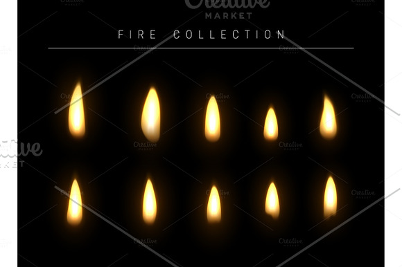 Realistic Fire Flame Isolated Light Effect