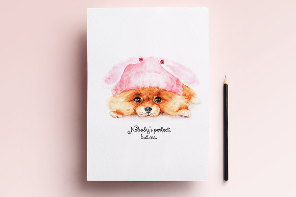 Watercolor Little Dog in Illustrations - product preview 1