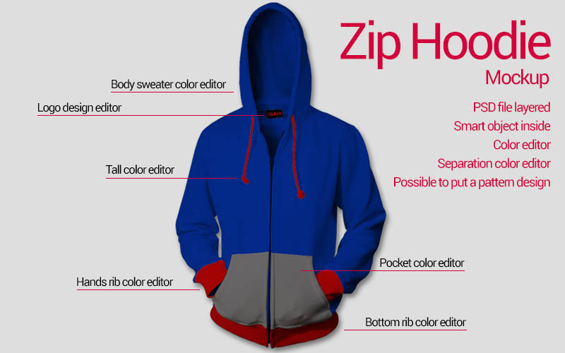 Download Zip Hoodie Mockup ~ Product Mockups ~ Creative Market