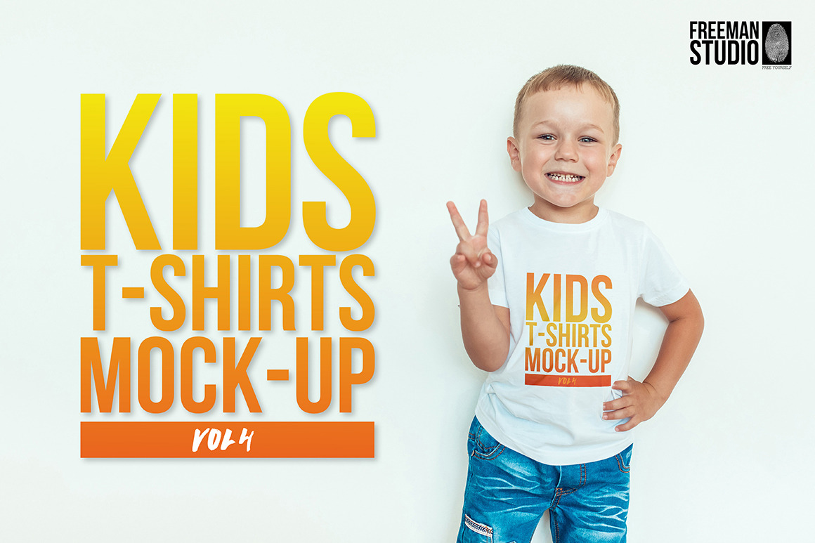 Kids T-Shirt Mock-Up Vol 4 ~ Product Mockups ~ Creative Market