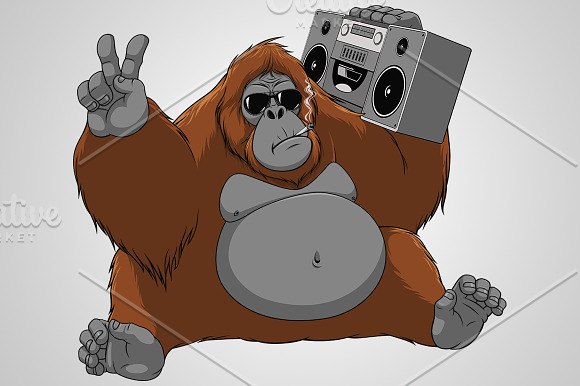 Funny Monkey With A Tape Recorder