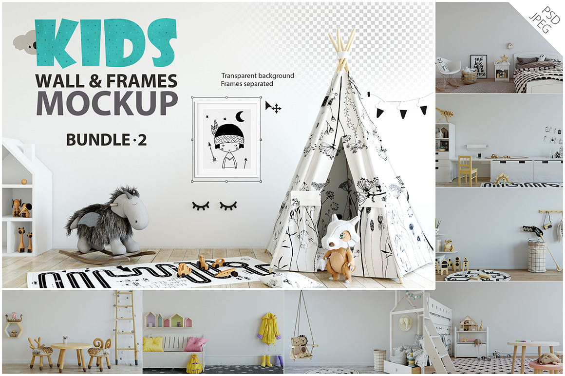 Download KIDS WALL & FRAMES Mockup Bundle - 2 ~ Product Mockups ...