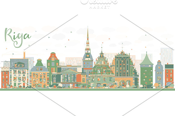 Abstract Riga Skyline