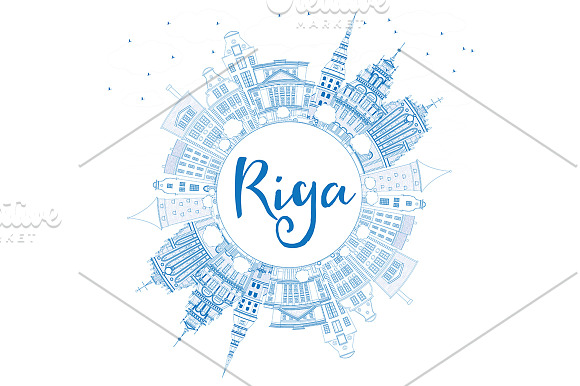 Outline Riga Skyline
