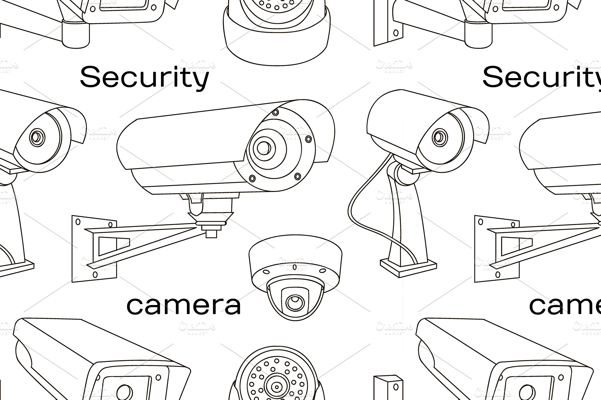 security camera pattern ~ Graphic Patterns ~ Creative Market