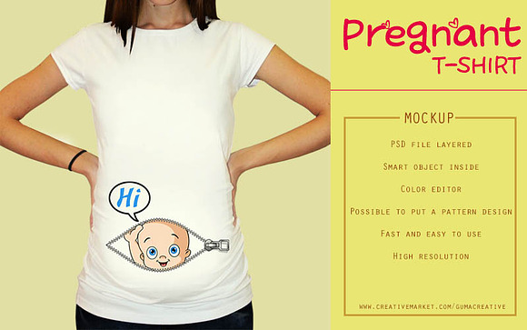 Download Pregnant T-shirt Mockup