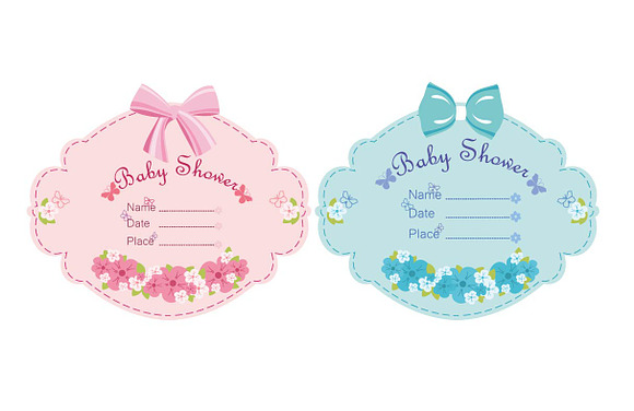 Baby Girl And Baby Boy Shower Card