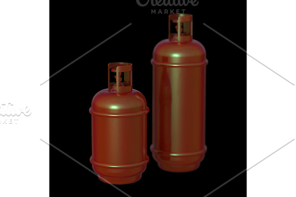 Propane Gas Cylinder Isolated On A Black Background 3D Illustration