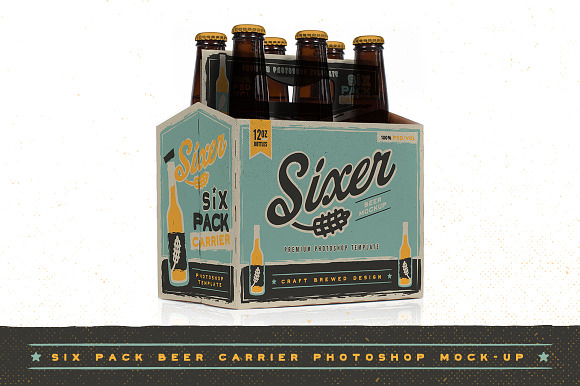Free Six pack beer bottle carrier Mock-Up