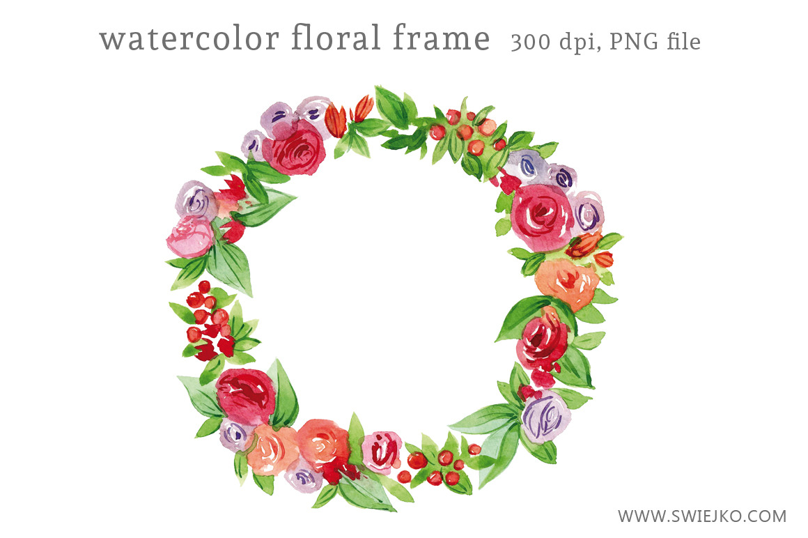 Floral Frame Clipart ~ Illustrations ~ Creative Market