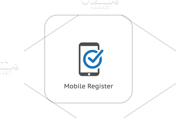 Mobile Register Icon Online Learning Flat Design