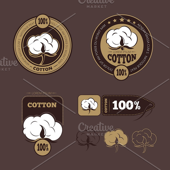 Retro Cotton Vector Labels