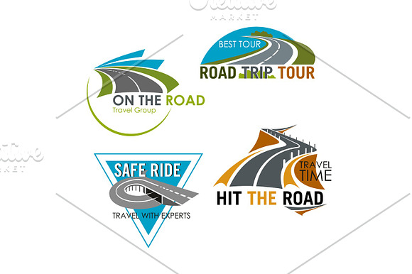Road Trip Tour And Travel Vector Icons Set