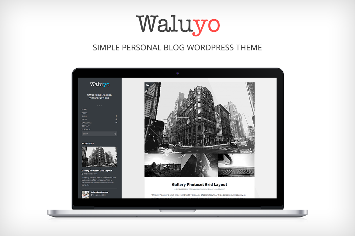 Waluyo Simple Personal Blog Theme WordPress Blog Themes On