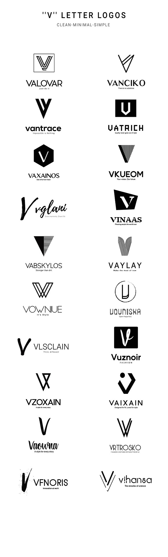 20 V Letter Alphabetic Logos Logo Templates Creative Market