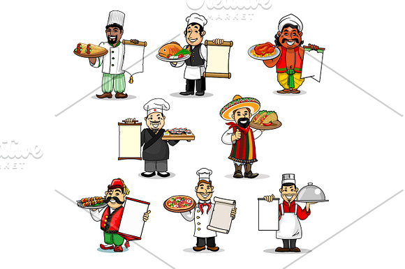 Chefs Vector Icons And Restaurant Menu