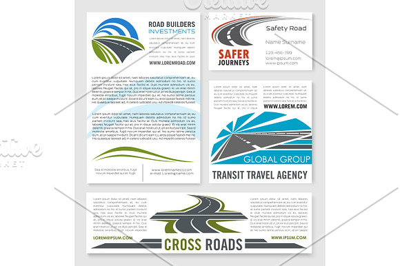 Road Service And Building Company Vector Templates