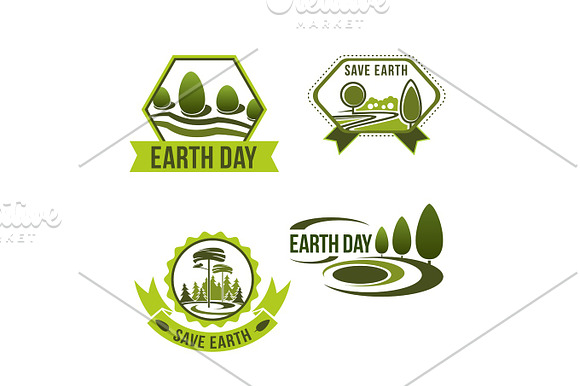 Vector Icons Set For Earth Day Or Ecology Company