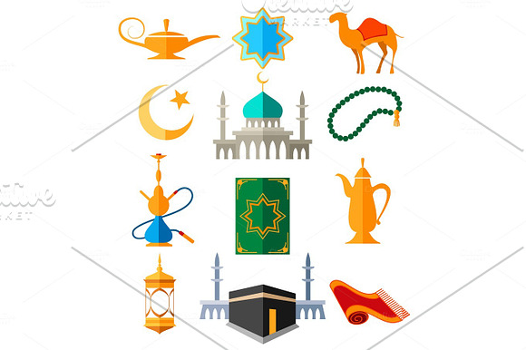 Muslim Arabic Colorful Icons