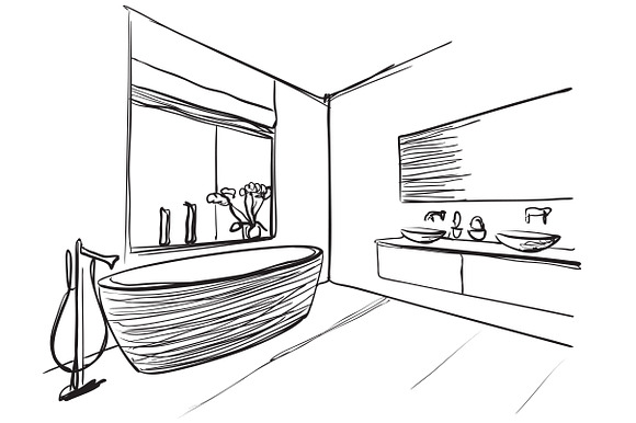 Bathroom Interior Sketch