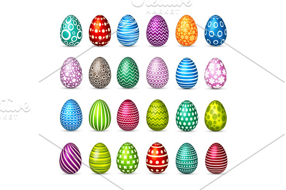 Easter Eggs Set Spring Holidays In April Gift Seasonal Celebration