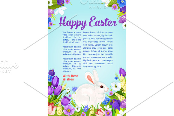 Easter Wishes And Greeting Vector Poster