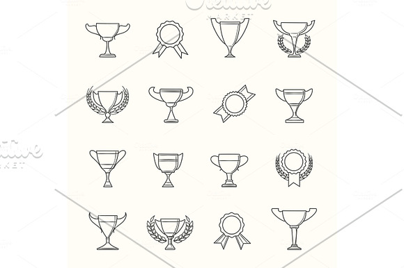 Awards And Prize Line Icons