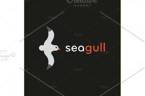 Seagull Logo In Stylish Trend Vector Illustration Icon Flat