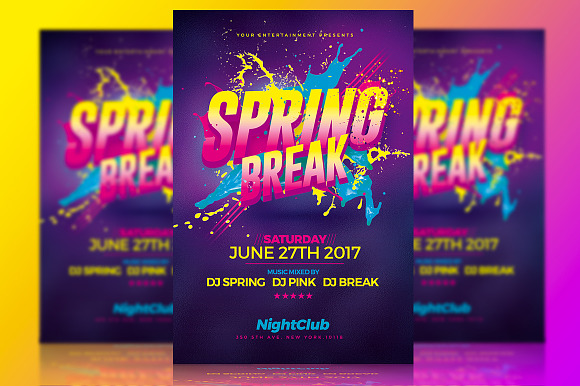 Spring Break Party Flyer Template
